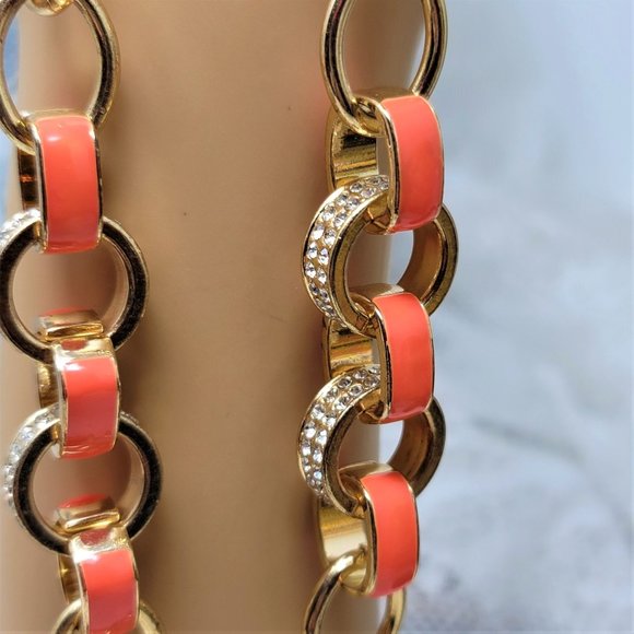 Awesome Heavy Chain Rhinestone & Enamel Necklace - Picture 7 of 9